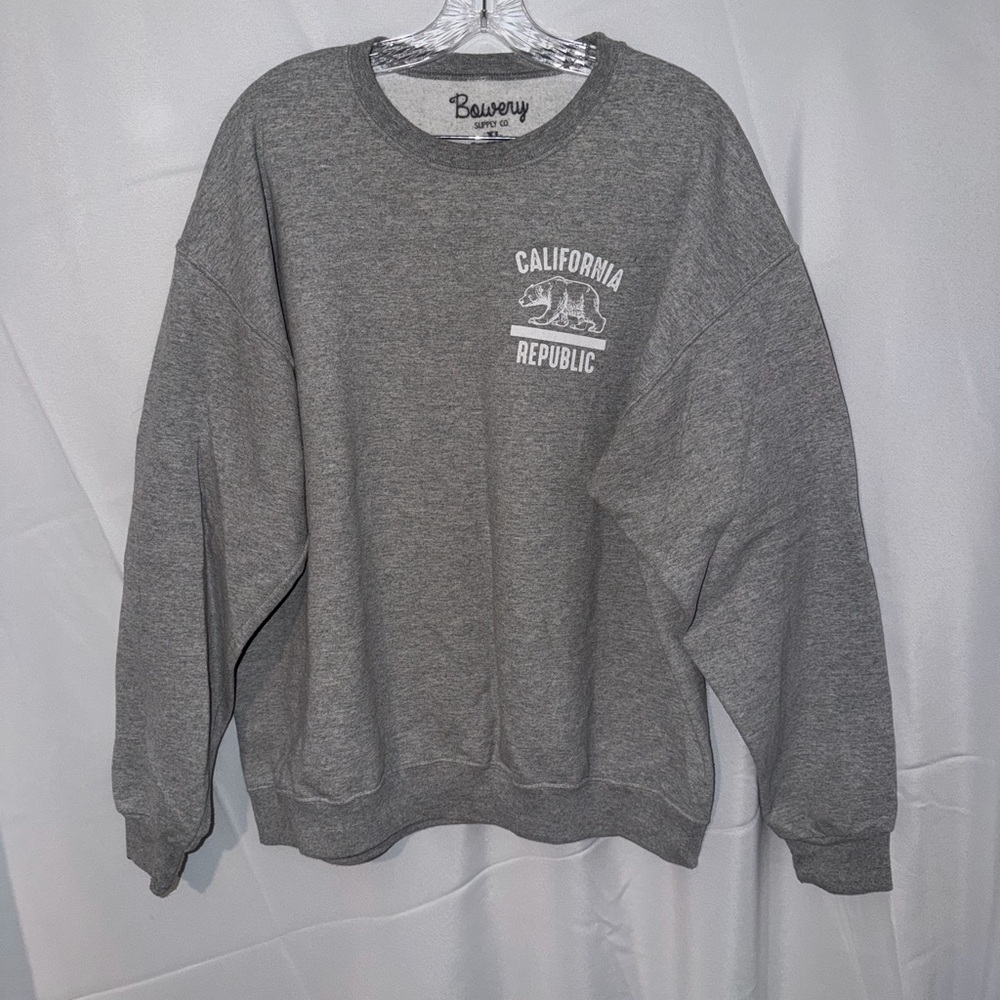 Bewery California Republic Gray Crewneck Men's Sweater